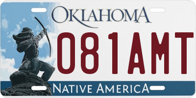 OK license plate 081AMT