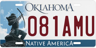 OK license plate 081AMU