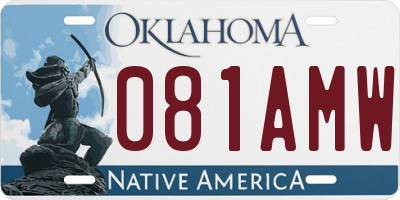 OK license plate 081AMW