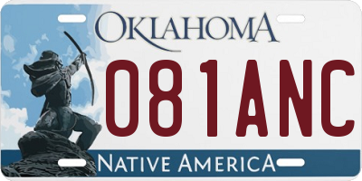 OK license plate 081ANC