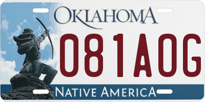 OK license plate 081AOG