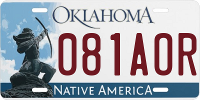 OK license plate 081AOR