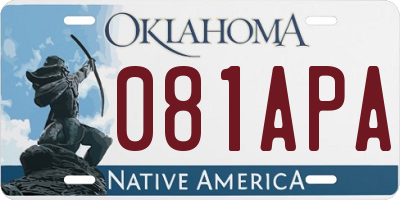 OK license plate 081APA