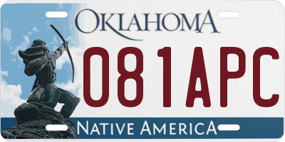 OK license plate 081APC
