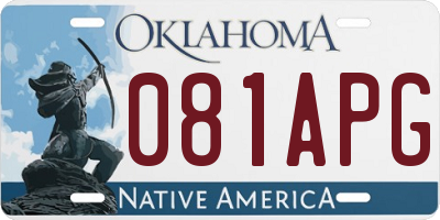 OK license plate 081APG