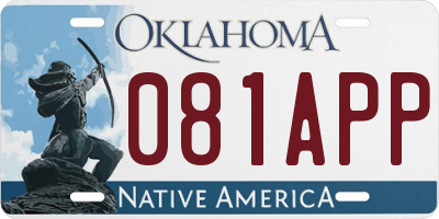 OK license plate 081APP