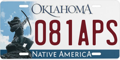 OK license plate 081APS