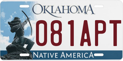 OK license plate 081APT