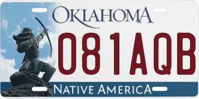 OK license plate 081AQB