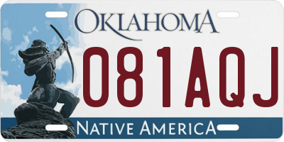 OK license plate 081AQJ