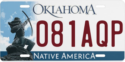OK license plate 081AQP