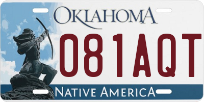 OK license plate 081AQT