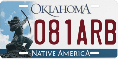OK license plate 081ARB