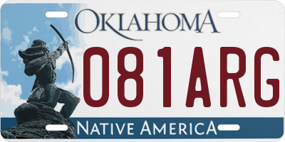 OK license plate 081ARG