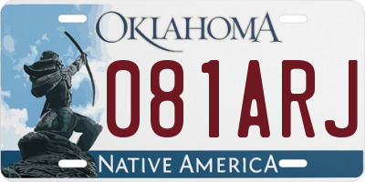 OK license plate 081ARJ