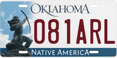 OK license plate 081ARL