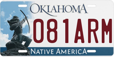 OK license plate 081ARM