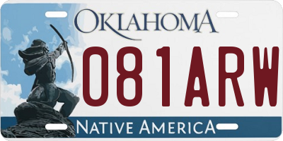 OK license plate 081ARW