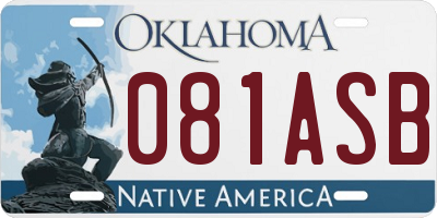 OK license plate 081ASB