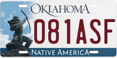 OK license plate 081ASF
