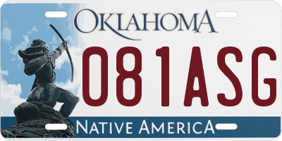 OK license plate 081ASG