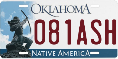 OK license plate 081ASH