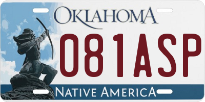 OK license plate 081ASP