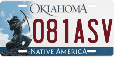 OK license plate 081ASV