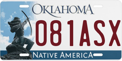 OK license plate 081ASX
