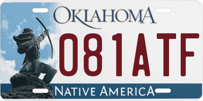 OK license plate 081ATF