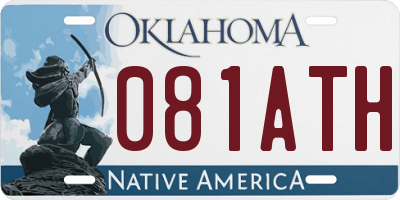 OK license plate 081ATH