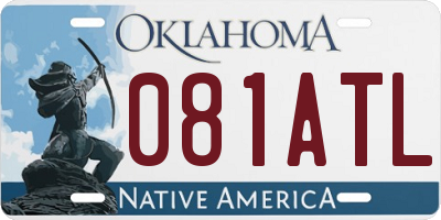 OK license plate 081ATL