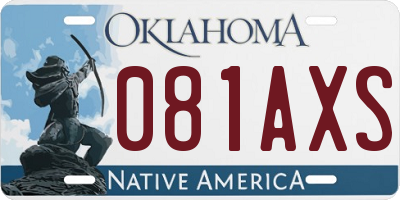 OK license plate 081AXS