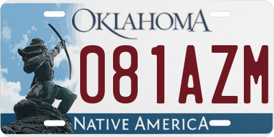 OK license plate 081AZM
