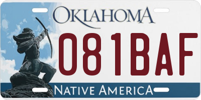 OK license plate 081BAF