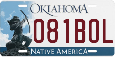 OK license plate 081BOL