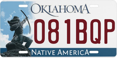 OK license plate 081BQP