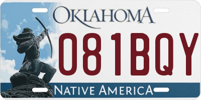 OK license plate 081BQY
