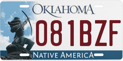 OK license plate 081BZF