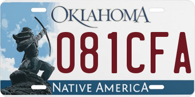 OK license plate 081CFA