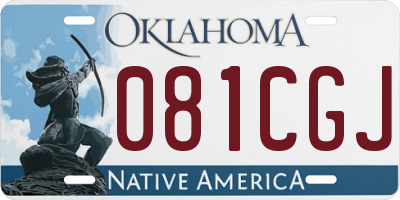 OK license plate 081CGJ