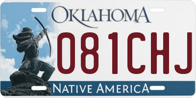 OK license plate 081CHJ