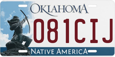 OK license plate 081CIJ