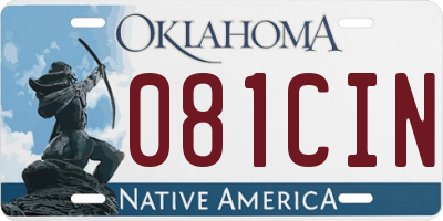 OK license plate 081CIN