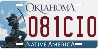 OK license plate 081CIO