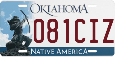 OK license plate 081CIZ