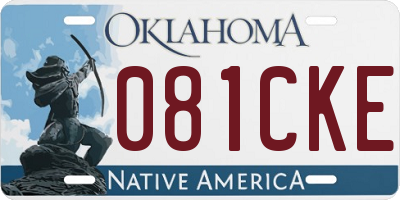 OK license plate 081CKE