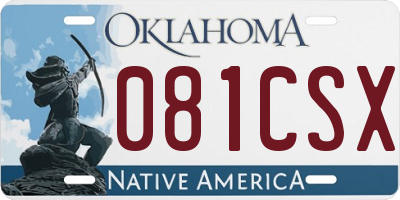 OK license plate 081CSX