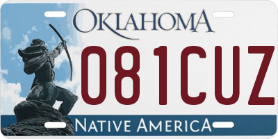 OK license plate 081CUZ