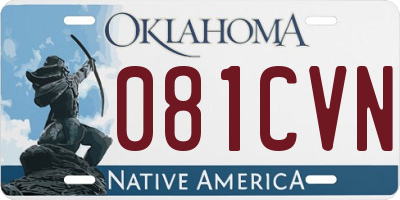 OK license plate 081CVN